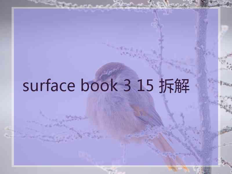 surface book 3 15 拆解