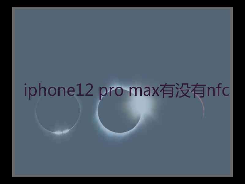 iphone12 pro max有没有nfc