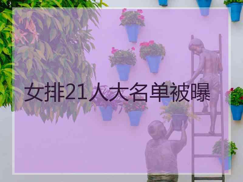 女排21人大名单被曝
