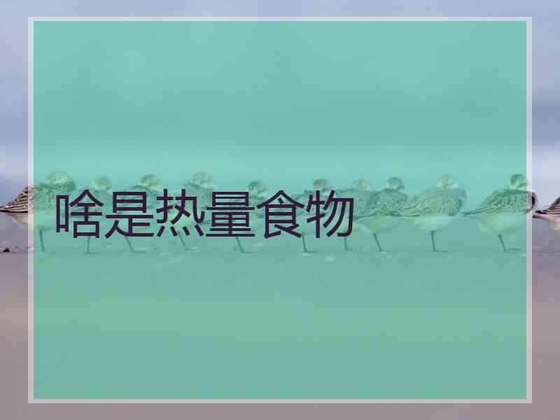 啥是热量食物