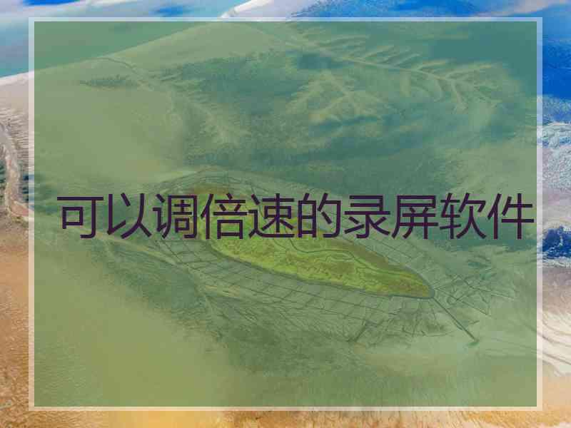 可以调倍速的录屏软件