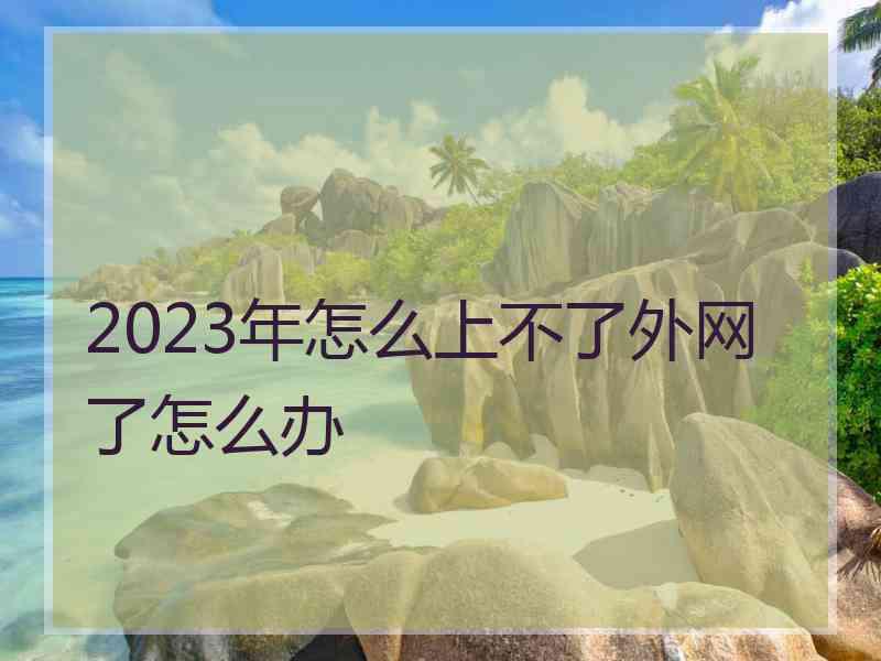 2023年怎么上不了外网了怎么办