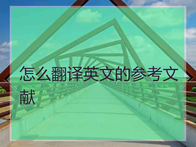 怎么翻译英文的参考文献