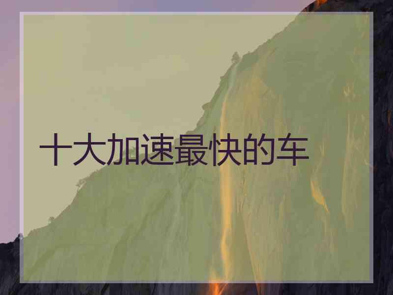 十大加速最快的车