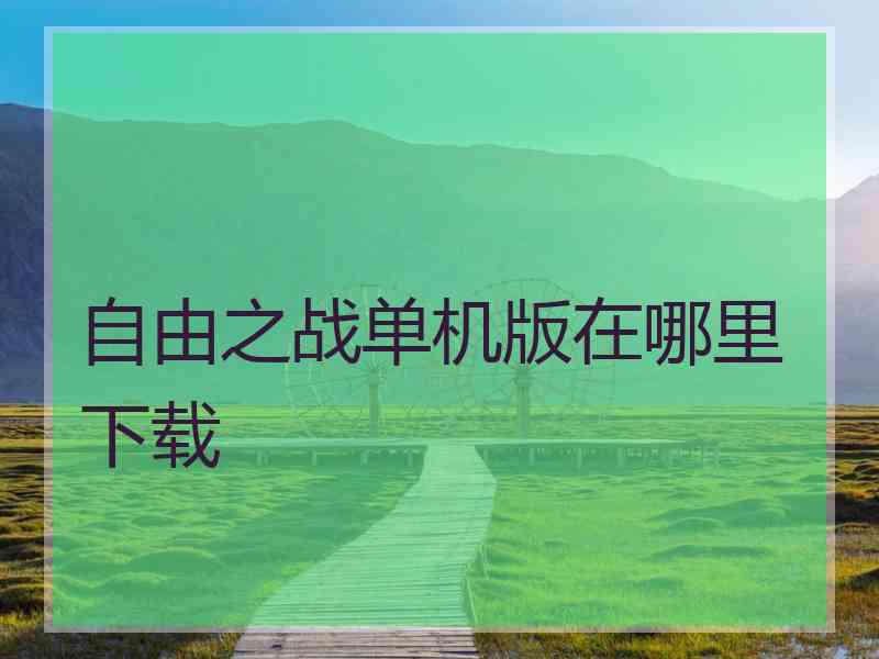 自由之战单机版在哪里下载