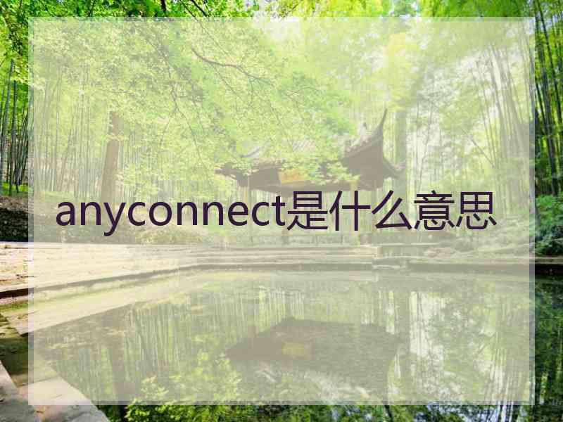 anyconnect是什么意思