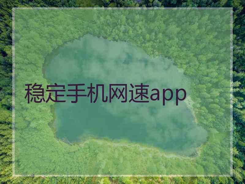 稳定手机网速app