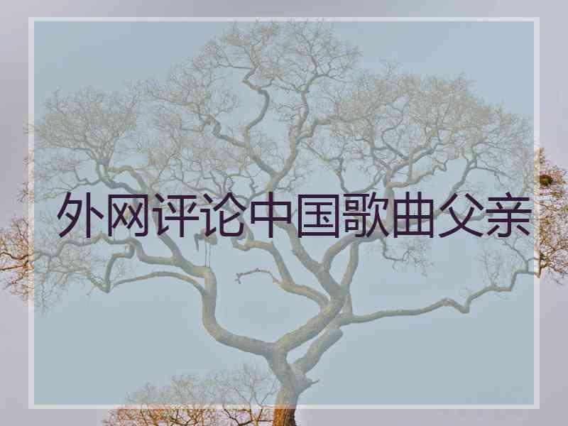 外网评论中国歌曲父亲