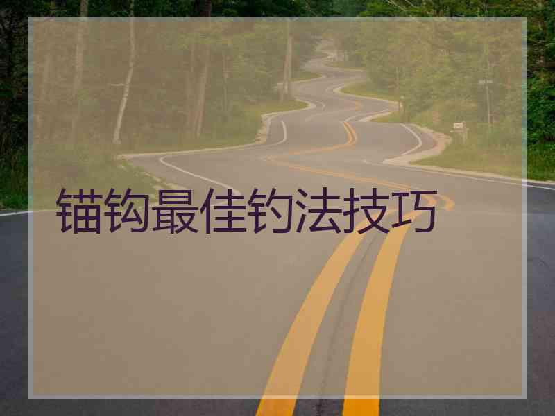 锚钩最佳钓法技巧