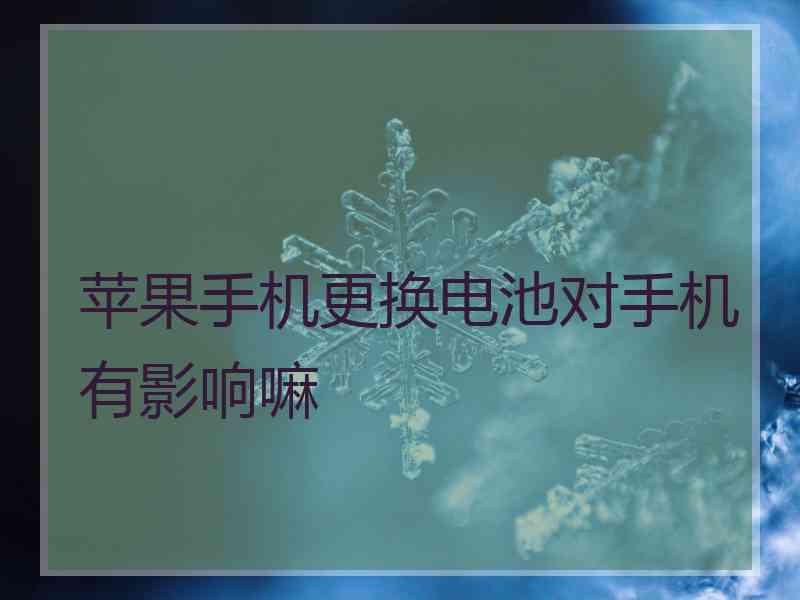 苹果手机更换电池对手机有影响嘛
