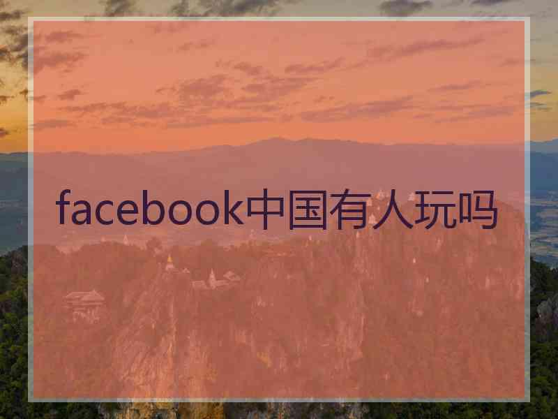 facebook中国有人玩吗