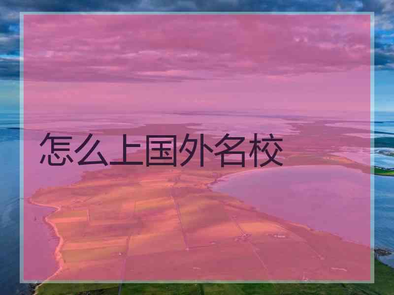 怎么上国外名校