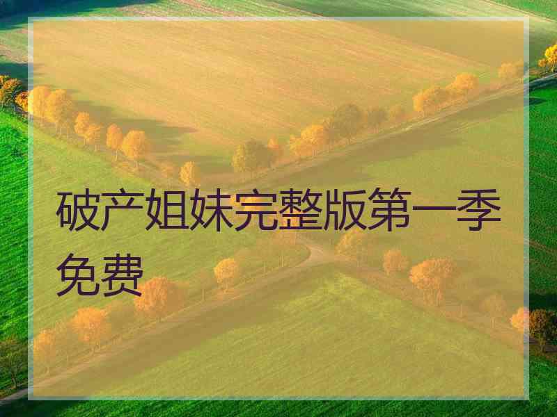 破产姐妹完整版第一季免费