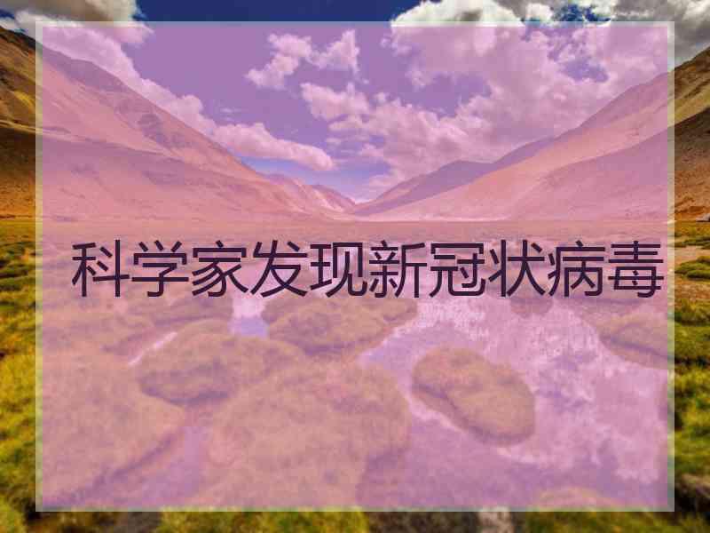 科学家发现新冠状病毒
