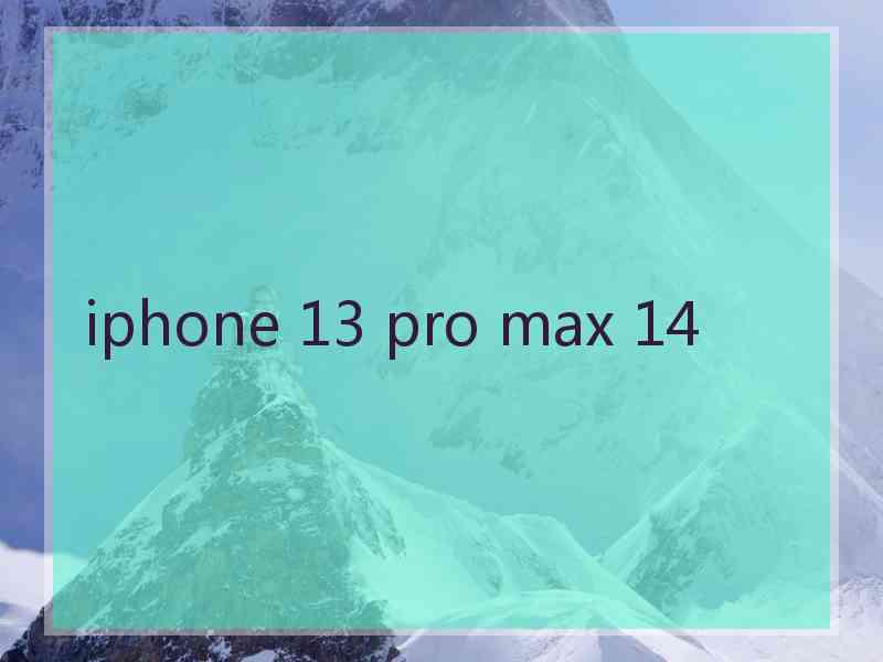 iphone 13 pro max 14