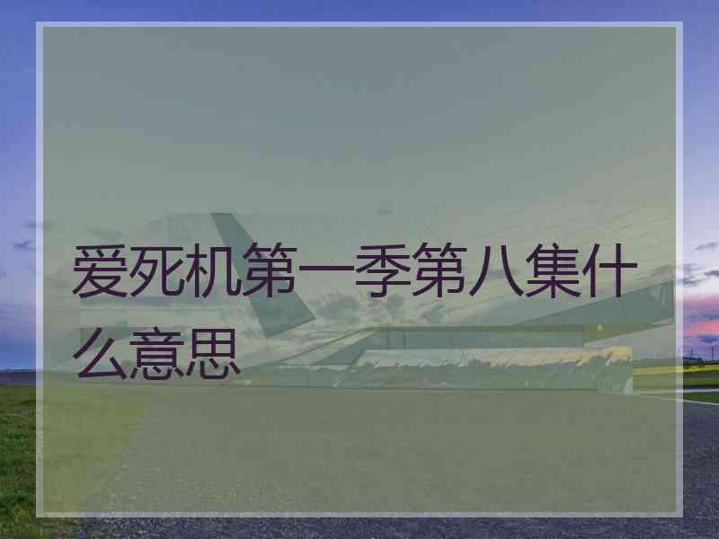 爱死机第一季第八集什么意思