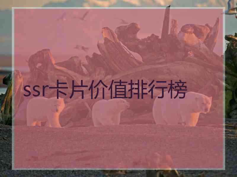 ssr卡片价值排行榜