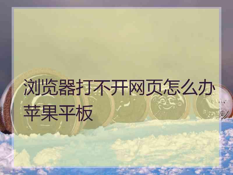 浏览器打不开网页怎么办苹果平板