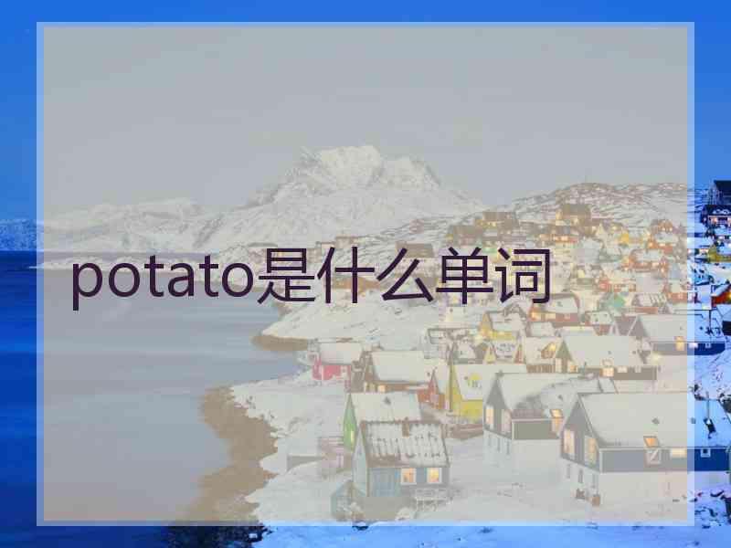 potato是什么单词