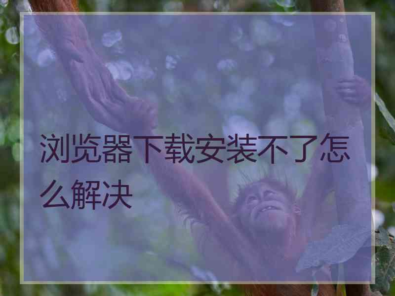 浏览器下载安装不了怎么解决