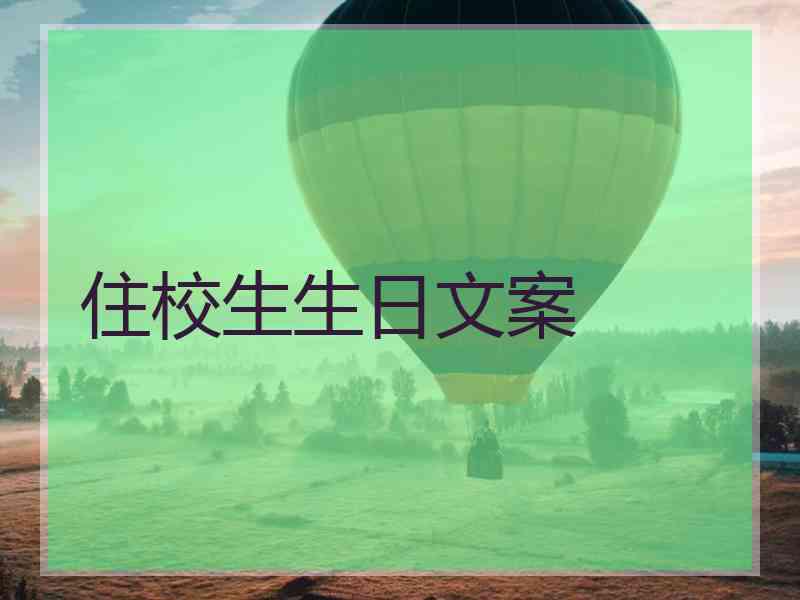 住校生生日文案
