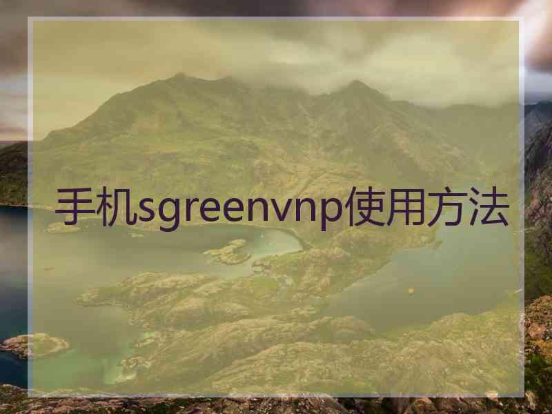 手机sgreenvnp使用方法