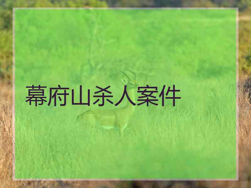 幕府山杀人案件