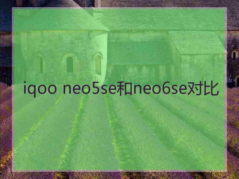 iqoo neo5se和neo6se对比